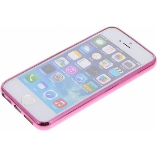 Secretaris galblaas hoog iPhone 5/5S/SE hoesje - transparant met roze rand - Kabelsenzo